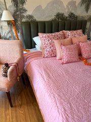 Pink fairy floss bed coverlet