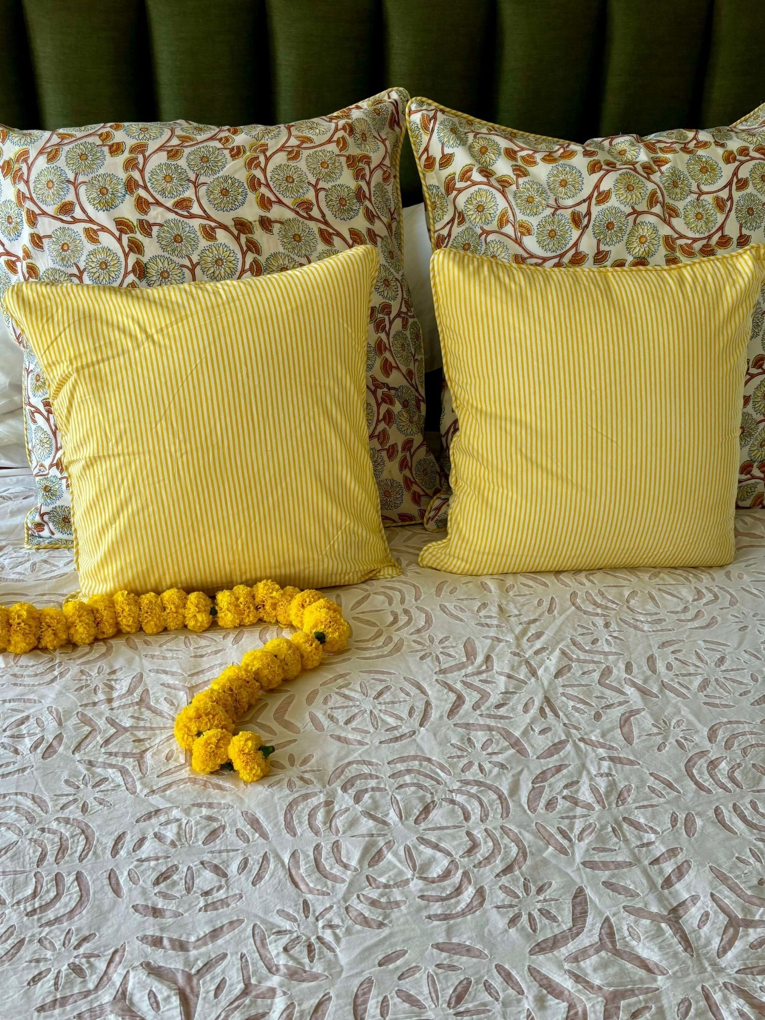 Yellow poppies pillow cases