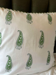 Green paisley european pillow cases