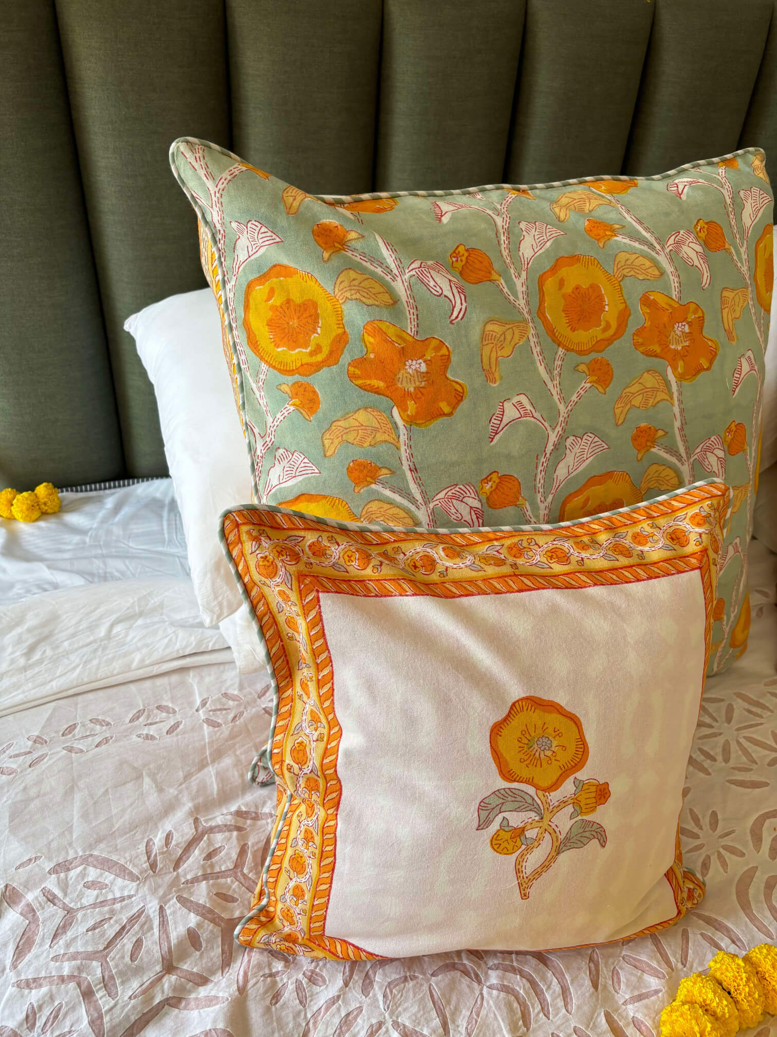 Marigold Fields European pillow cases