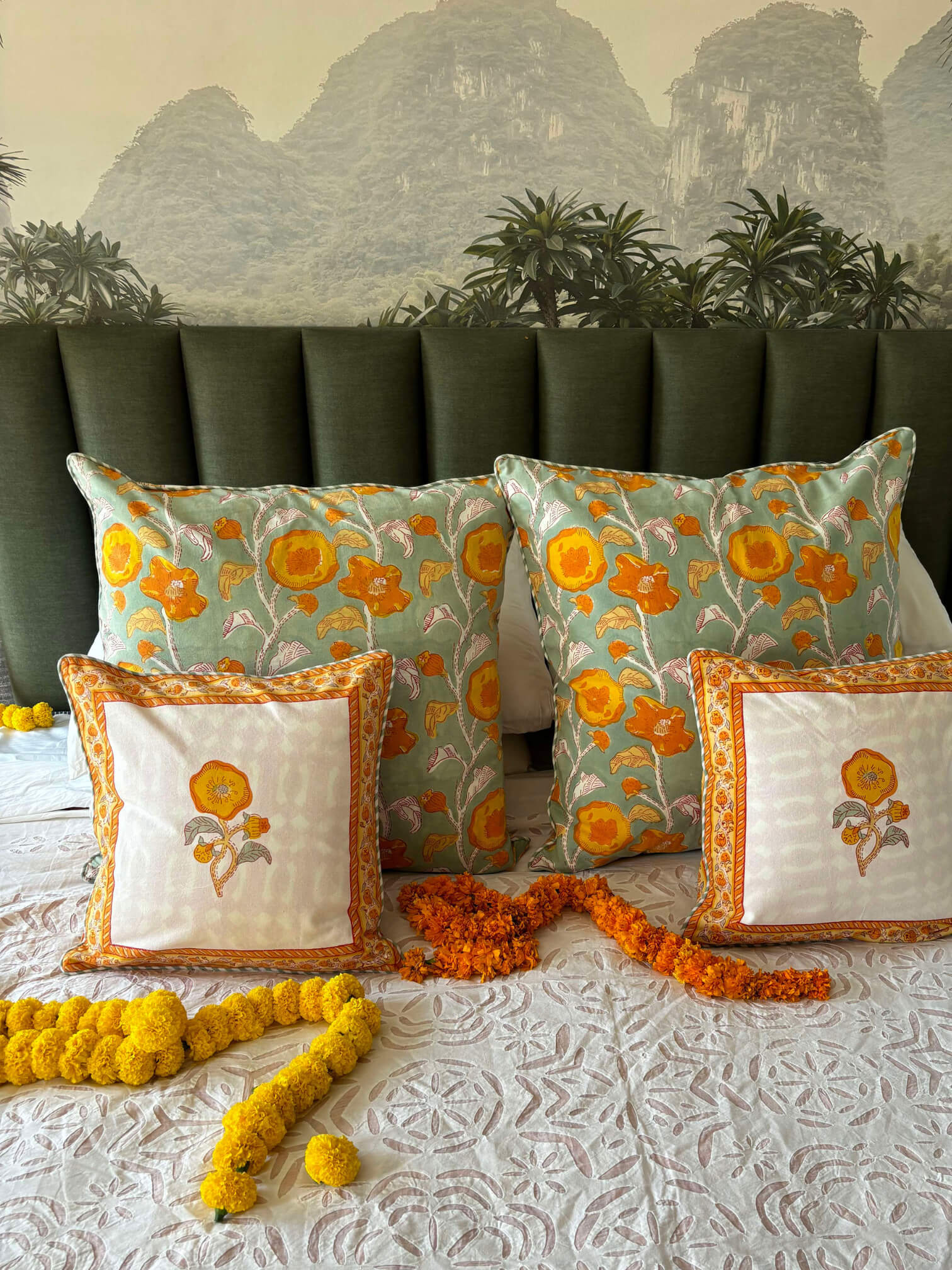 Marigold Fields European pillow cases